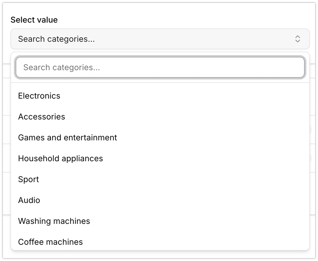 Boost rules category picker
