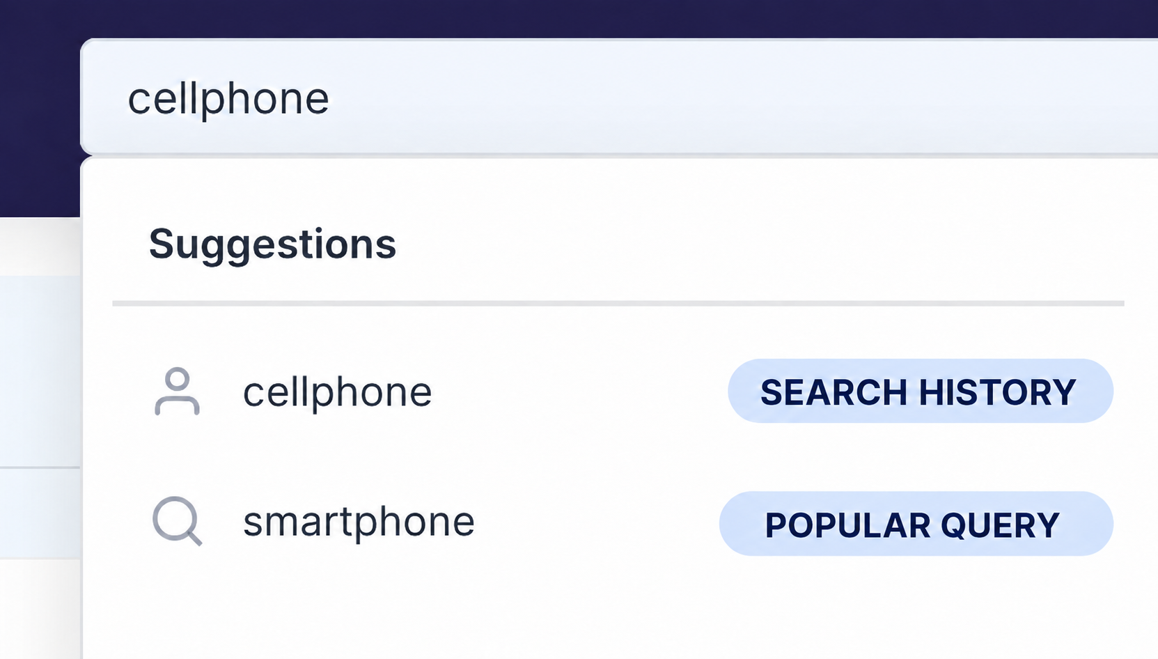 Search history and popular suggestions
