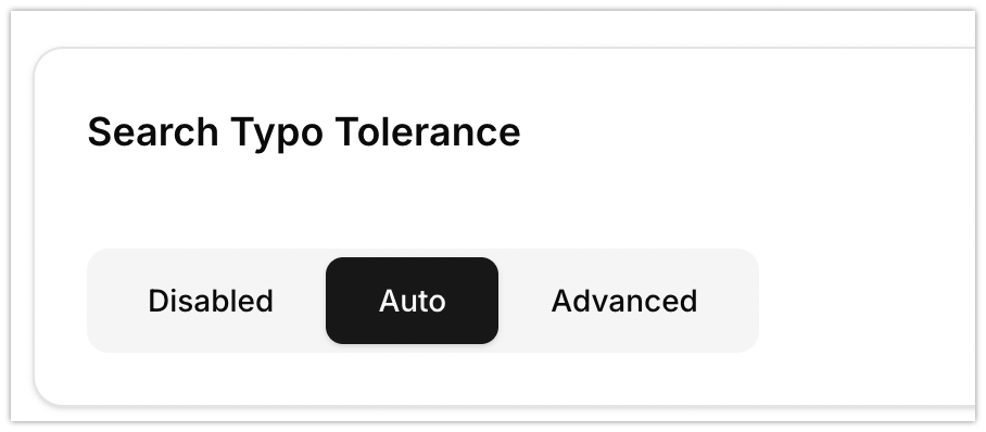 Typo tolerance settings